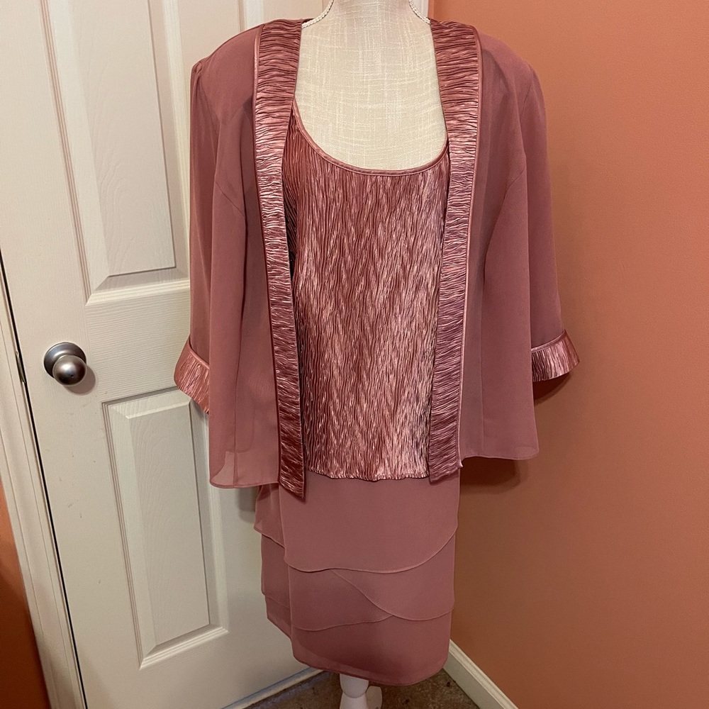 LeBos Evening Dress 3 Piece I Maeve Pink Size 20W